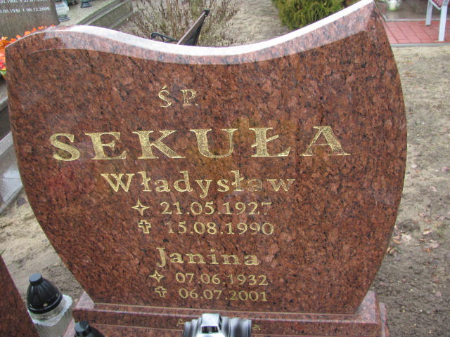 Władysław Sekuła 1927 Węgorzyno - Grobonet - Wyszukiwarka osób pochowanych