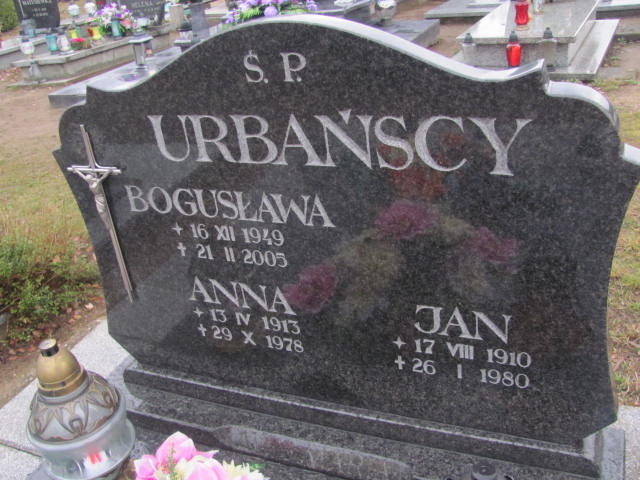 Bogusława Urbańska 1949 Węgorzyno - Grobonet - Wyszukiwarka osób pochowanych