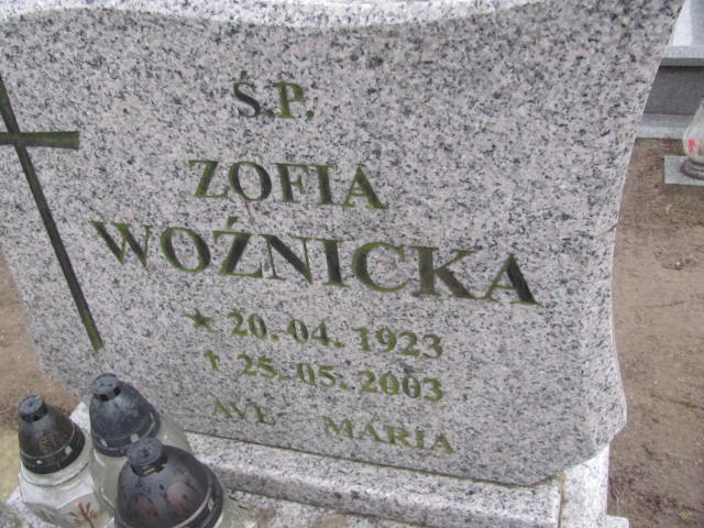 Zofia Woźnicka 1923 Węgorzyno - Grobonet - Wyszukiwarka osób pochowanych
