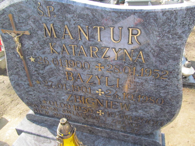 Katarzyna Mantur 1900 Węgorzyno - Grobonet - Wyszukiwarka osób pochowanych