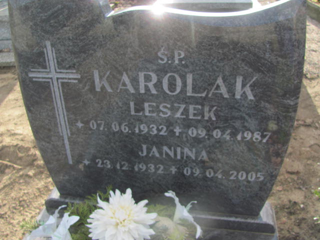 Janina Karolak 1932 Węgorzyno - Grobonet - Wyszukiwarka osób pochowanych