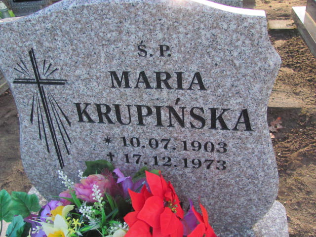 Maria Krupińska 1903 Węgorzyno - Grobonet - Wyszukiwarka osób pochowanych