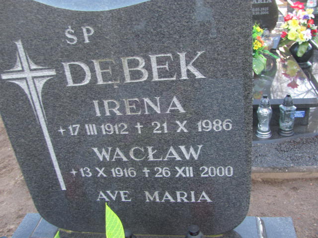 Wacław Dębek 1916 Węgorzyno - Grobonet - Wyszukiwarka osób pochowanych